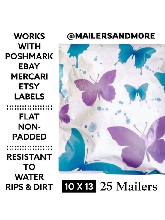 Other - 25 10X13 Poly Mailers Butterfly Flat Shipping Envelopes PRICE FIRM
